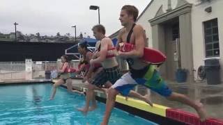 Laguna Beach Lifeguards Practice Stride Jumps