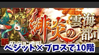 【パズドラ】緋炎の雲海都市10F ベジット×ディアブロスでノーコン