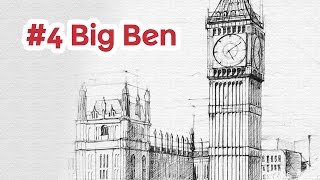 Big Ben perspective drawing #4 | famous architecture