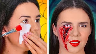 HOW TO SNEAK INTO A HALLOWEEN || SFX Makeup Tutorials and Scary Halloween Costumes by 123GO! SCHOOL