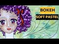 Easy BOKEH background using SOFT PASTELS in adult coloring books