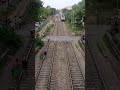 crazy man taking risk at railroad crossing 😱😱🙏🙏 railway viral railroad shorts