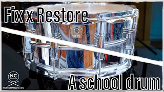 Fix & Restore a school drum! The Ludwig 6.5X14 Supraphonic LM402 Repair and Restoration