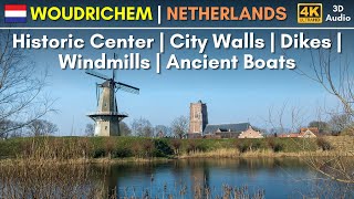 4K City Walk: NETHERLANDS | Woudrichem | Historic | City Walls | Windmills | Ancient Boats | Dikes