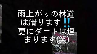 団長大鍋林道にて、笑う