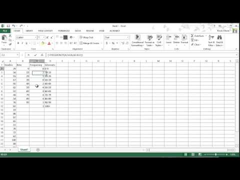 Excel 2013: Frequency Function & Creating Histograms Excel 2013: Frequency Function & Creating Histograms