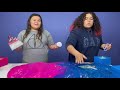 fix this 100 pound bucket of store bought slime challenge pink vs blue