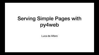 Serving simple pages with py4web