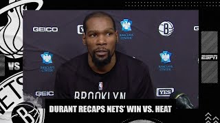 Kevin Durant reacts to Nets’ win vs. Heat | NBA on ESPN