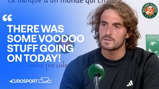 Stefanos Tsitsipas immediate reaction after French Open elimination to Carlos Alcaraz 💔
