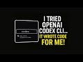 OpenAI Codex CLI BLEW MY MIND – Build Code with One Command!