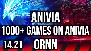 ANIVIA vs ORNN (TOP) | 1000+ games | KR Diamond | 14.21