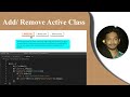 How to Add and Remove Active Class with on Click Button -- Active Class add Add Remove