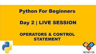 PYTHON FOR BEGINNERS | DAY 2 LIVE SESSION