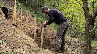 Man Builds STONE & LOG Dugout Cabin in the Wild | Full Build by @OnenessWithNature