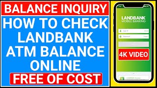 landbank balance inquiry online | how to check landbank atm balance online