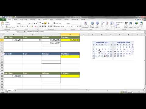 Calculate the Start or End Date with the WORKDAY Function Calculate the Start or End Date with the WORKDAY Function