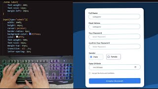 ASMR Programming - Coding Simple Sign Up Form - HTML CSS Only - No Talking