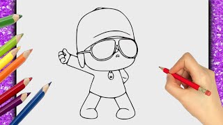 CÓMO DIBUJAR UN POCOYO MUY CHICO? DIBUJO PARA DIBUJAR PASO A PASO Y PINTAR!