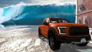 Tsunami vs Cars - BeamNG Drive