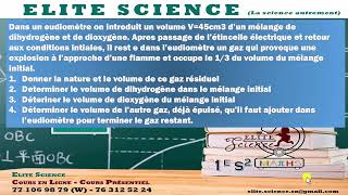 (2NDES/CHIMIE)SEQ: Correction exercice mélange et corps purs, synthèse de l'eau, volumes H2 et O2