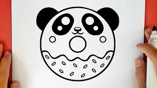 HOW TO DRAW A CUTE PANDA DONUT