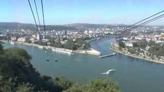 Crossing the Rhine by Cable car at Koblenz