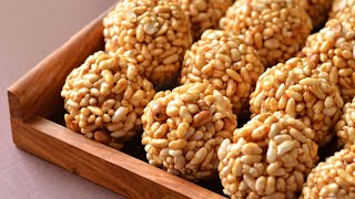 Spherical Dessert–Jaggery Puffed Rice Crispy Sweet Dessert