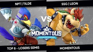 Momentous - NPT Tilde (Falco) Vs. SSG LeoN (Bowser) - Top 8 - Losers Semis