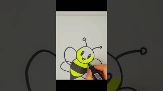 Bolalar asalari rasm chizish | how to draw a bee step by step | рисуем пчёлку поэтапно #shorts