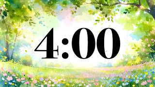 4 Minute Timer | Watercolor Nature & Meadow | Gentle Piano Music for Focus, Study, & Classrooms