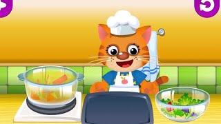 Cat cooking that little puff | chef cat Changan drink | cat cartoon | cat cat | kitchen |