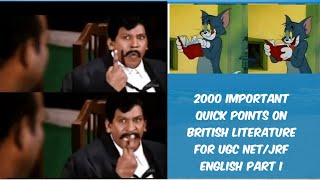 2000  IMPORTANT QUICK/ EASY POINTS ON ENGLISH LITERATURE FOR UGC NET SET JRF PAPER II | Notes| GR|