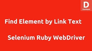 Selenium Ruby Find Element by Link Text