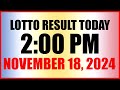 Lotto Result Today 2pm November 18, 2024 Swertres Ez2 Pcso