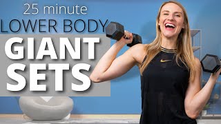 GIANT SETS | 25 minute Leg Workout with Dumbbells