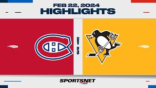 NHL Highlights | Canadiens vs. Penguins - February 22, 2024