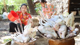 Country chefs: Daughter and mother cook chicken recipes together with country style