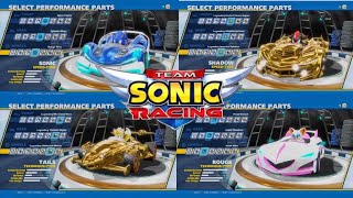 TEAM SONIC RACING - All Customization/Performance Parts