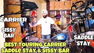 Sissy bar, saddle stay and carrier for Meteor 350