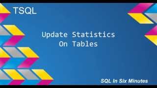TSQL: Update Statistics On Tables