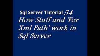 How For Xml Path work in Sql Server