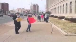 Raw Video: Protesters Gather Outside Courthouse