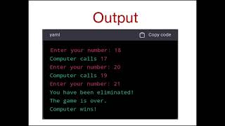 python programming of 21 number game in Python