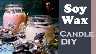 DIY SOY WAX CANDLE MAKING w/ ESSENTIAL OIL \u0026 CRYSTALS (FOR MEDITATION)