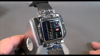 This funky LED watch tells time in a completely different way!
