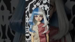 doll wig bjd 1/4 split color money pieces style