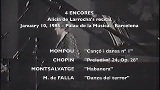 4 encores from Alicia de Larrocha's recital (Barcelona, 1985)