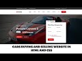 How to make a Cars Buying and Selling Website in HTML CSS and Javascript | Source code