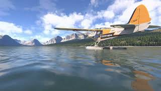 Microsoft Flight Simulator 2024. Glacier National Park Lake Sherburne  and surrounding area.